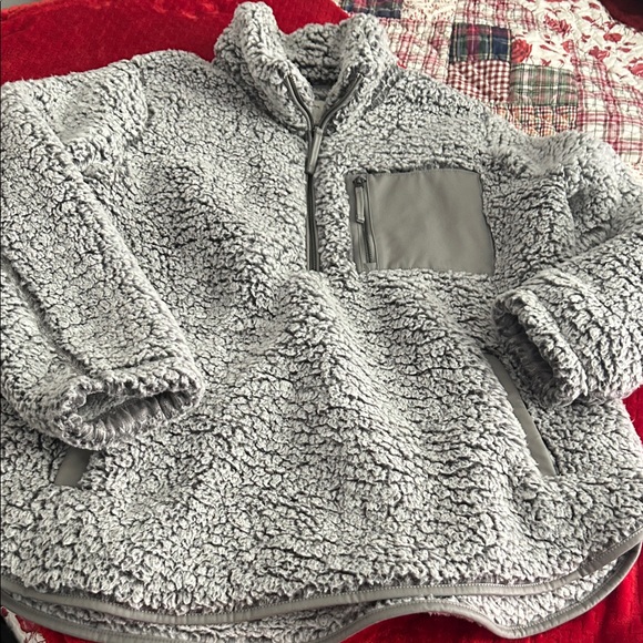 Abercrombie & Fitch Sweaters - Abercrombie & Fitch Gray Sherpa Sweater